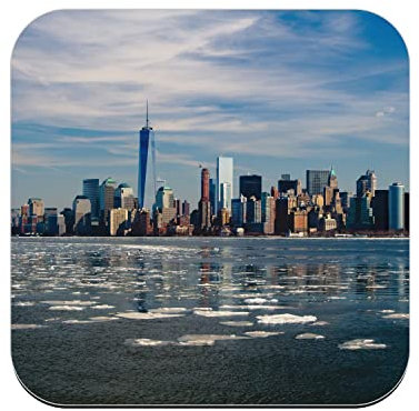 sous Verre en liège - Vue De New York Brodway Paysage Urbain - 1 unité (95 x 95 mm)