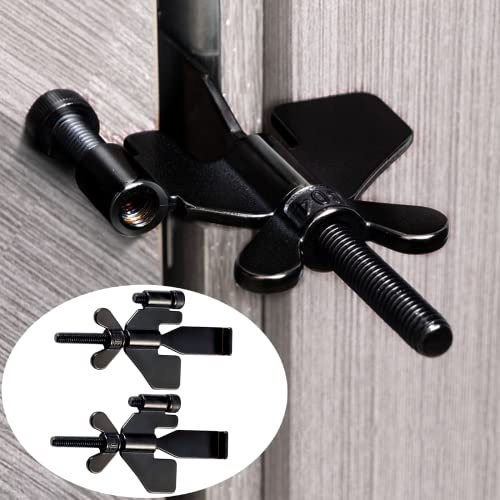Johiux 2 PCS Upgraded Portable Door Lock, Hotel Travel Door Lock Without Drilling, Stainless Steel Door Lock for Home, Hotel, School, Dormitory, FlatSecurity Device Door Locker from Inside, Schwarz
