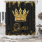 WELMECO Duschvorhang mit goldener Krone, schwarzes Mädchen, Badezimmer-Dekoration, Polyestergewebe, 183 x 183 cm