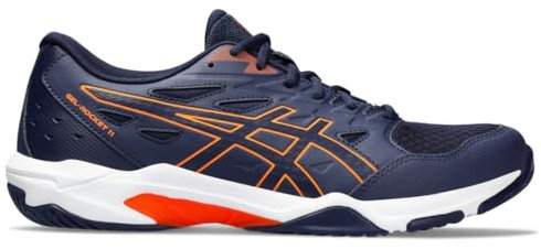 ASICS Herren Gel-Rocket 11 Volleyballschuhe, Peacoat/Shocking Orange, 11 Wide