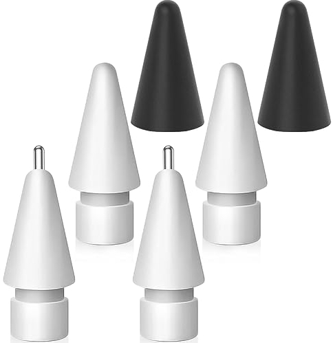 SIXFU Apple Pencil Tips - Precise Control Fine Point Tips for Apple Pencil 2 & 1st Gen iPencil (6 Pack)
