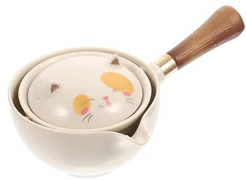 SENZZ Tetera giratoria, cerámica Gongfu para Gatos, Juego té Chino portátil, Juego Tetera para Gatos con rotación 360°, Accesorios té al Aire Libre para un Ambiente Elegante para resta