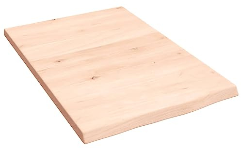 vidaXL Waschtischplatte, Multifunktional Arbeitsplatte mit Naturkante, Waschtischkonsole Tischplatte für Badezimmer, Holzplatte Platte Badmöbel, 40x60x2 cm Massivholz Unbehandelt