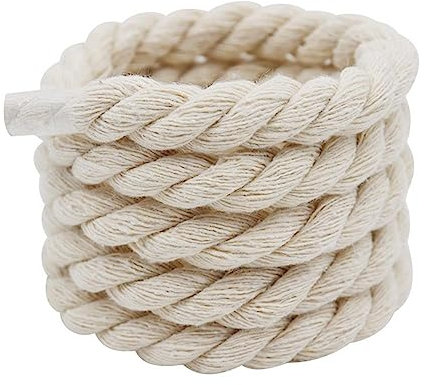 OCKULT Coppia di lacci spessi 10 mm, lacci per scarpe in corda di cotone, corda spessa in macramè intrecciato naturale, lacci per scarpe sportive, lacci rotondi, per scarpe da ginnastica