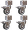 4er-Set – Universal-Drehmöbel mit Rollen und U-Halterung, 5,1 cm, 50 mm, 180 kg, geräuschloses Gummi-Kinderbett mit Bremse, leises Rollen für Babybett, Babybett, 16 mm, 18 mm, 20 mm, 25 mm