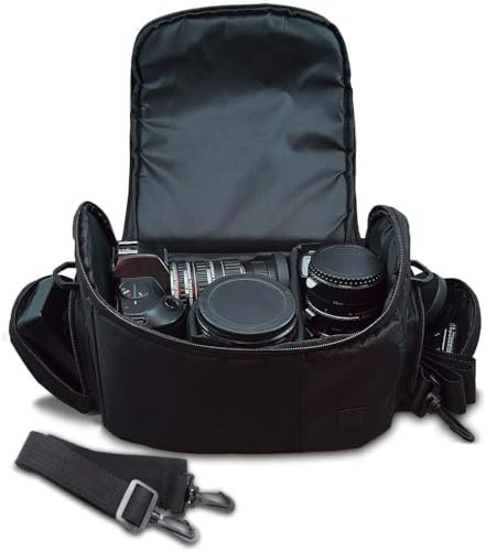 Acuvar Grande borsa per fotocamera, custodia per fotocamera digitale, borsa per videocamera e grande borsa per attrezzatura fotografica per Nikon, Canon, Sony, Olympus, Panasonic, Pentax e Samsung
