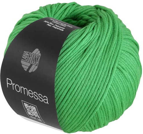 LANA GROSSA Promessa | Weich gefülltes Schlauchgarn aus Bio-Baumwolle und Polyamid | Handstrickgarn aus 70% Bio-Baumwolle & 30% Polyamid | 50g Wolle zum Stricken & Häkeln | 125m Garn FB9