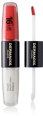 NEW Dermacol - 16-Hour Lip Colour, Highly Pigmented Glossy Lip Stain, Two-Phase Lip Plumper Gloss, Kissproof Lip Makeup Products with Matte and Glitter Finish, n. 26