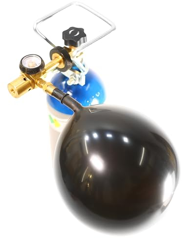 2000g Lachgas inklusive Luftballonfüllventil mit Manometer und 10 schwarzen Luftballon
