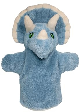 EcoBuddiez Hand Puppet - Triceratops von Deluxebase. Dinosaurier Plüsch Handpuppen für Kinder. Eco-Friendly Dinosaurier Spielzeug Puppe für Pretend Play und Kinder Geschenke.