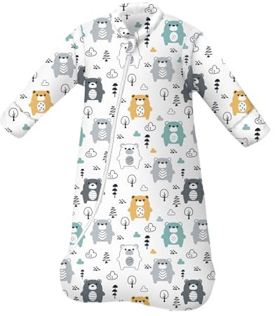MIKAFEN Schlafsack Baby 3.5 Tog Baby Winter Schlafsack Kinder Schlafsaecke aus Bio Baumwolle Verschiedene Groessen von Geburt bis 4 Jahre alt