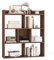 COSTWAY Bibliothèque Étagère 7 Compartiments Ouverte, Meuble de Rangement à 4 Niveaux, Dispositifs Anti-basculement, pour Chambre, Bureau, Salon, 20 x 80 x 90 cm (Noyer)