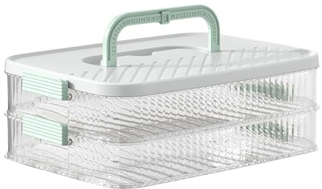 Qumiuu Recipiente para fiambres para refrigerador, Recipiente para queso para refrigerador | Contenedor De Carne Multicapa Para Nevera | Caja apilable extraíble para guardar queso, organizador