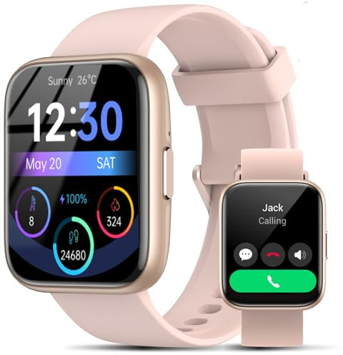 Reloj inteligente para hombres y mujeres – responde/hacer llamadas/respuesta rápida/asistente de voz IA, 1.8 pulgadas para Android, iPhone, Samsung, IP68, reloj inteligente con rastreador de fitness