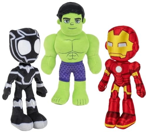 Marvel Spidey & His Amazing Friends 8 Plush Toys Hulk Black Panther Iron Man Officially Licensed Plush Characters Spider Verse Gift