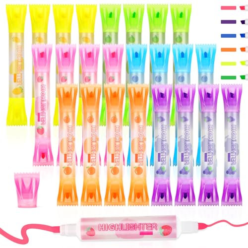 OPPZZIT Gadget Compleanno Bambini: 24 PCS Evidenziatore a Doppia Punta, Regalini Fine Festa Compleanno Evidenziatori Bambina