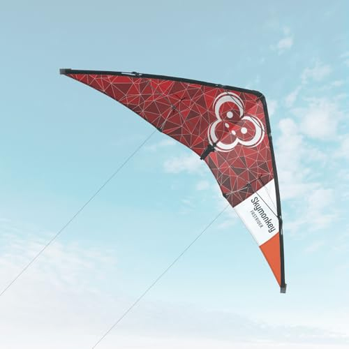 Skymonkey Fastrider Lenkdrachen Kinder, Jugendliche und Erwachsene, 2-Leiner Lenkdrache, Spannweite: 127cm - Racingred