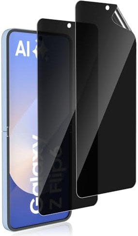 Holilo Pour Samsung Galaxy Z Flip 6 5G Anti-Espion Protection écran,2 Pièces 9H Dureté Privacy Membrane Anti-Spy Protection D'écran en TPU Flexible Anti-Peeping Anti-Spy Anti Rayures Film Protection