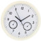 GARVALON Runde leise Wanduhr bürodeko büro Dekoration Thermometer Fever wanduhr mit Spruch große Uhr Batterie Digitaluhr Uhren batteriebetriebene wanduhr Hängeuhr mit Thermometer p.s Weiß