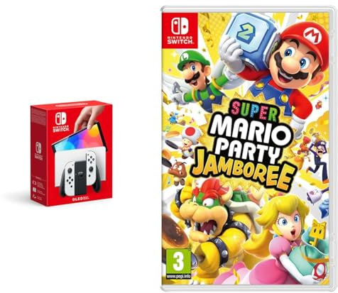 Nintendo Switch (OLED Model) - White & Super Mario Party Jamboree