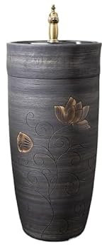 NEBE Lavandino Bagno Lavabo da Terra Lavabo da Bagno in Ceramica Lavandino a Colonna da Giardino for Esterni Lavabo da Appoggio