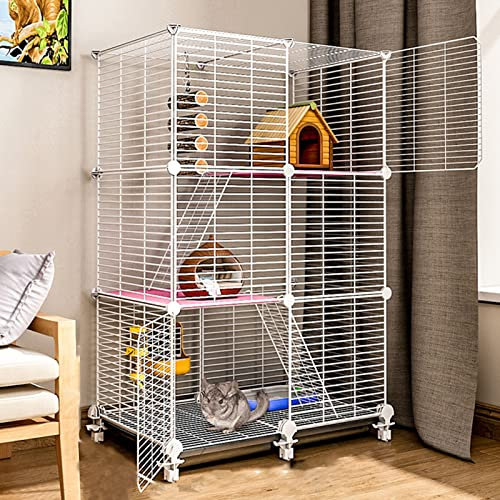 Kaninchenkäfig - Frettchen-Chinchillakäfig, Rattenkäfige Und Lebensräume, Kleintierkäfig, Haustierhaus Für Meerschweinchen, Chinchillakäfig Auf Rädern, Abnehmb,