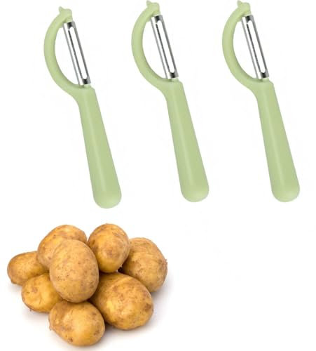 Armastuse Stainless Steel Potato Peeler with Movable Blade Head for Precise Peeling, for Potatoes, Carrots, Vegetables and Fruits (Green)
