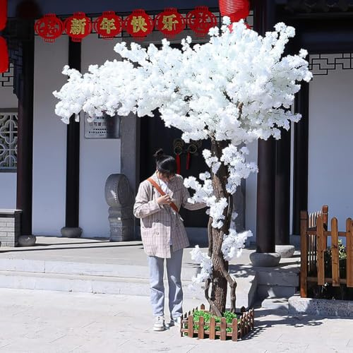 Artificial Tree, Large Cherry Blossom and Dense Artificial Peach Tree With Solid Wood Trunk-suitable For Wedding Event Indoor Outdoor Party Restaurant Mall Decoration,01,1.8x1.5m