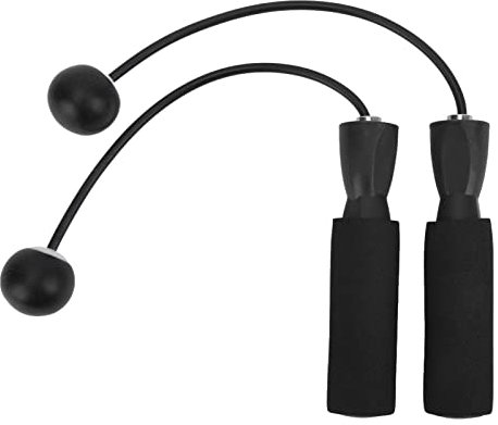 Cuerda de Saltar Sin Cable con Rotación 360 Grados, Mango de Espuma de Memoria Cómoda, Bola de PVC, para Entrenamiento en Casa y Oficina, Negro (Negro)