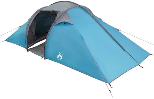 vidaXL Zelt mit Dach Sonstiges Blau und Schwarz 510 x 240 x 156 cm, Moderner rechteckiger Campingzelt, wasserdichtes Shelter, windfest, Outdoor-Equipment für den Sommer