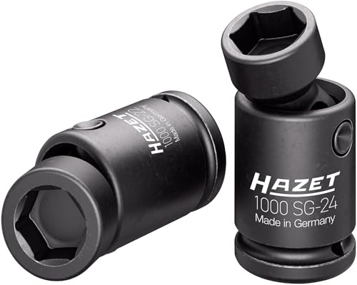 HAZET Kraft Steckschlüssel-Satz, Gelenk 1000SG-2224/2, Schwenkwinkel 25° | 3/4 Zoll (20 mm) Vierkant hohl, Antrieb 3/4 Zoll (20 mm) Vierkant hohl, Abtrieb Außenprofil Sechskant, Länge 172 mm, 1432 g