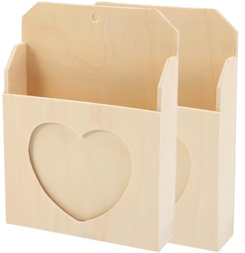 JOINPAYA 2 Stück Selbstgemacht Aufbewahrungsboxen aus Unbehandeltem Holz Kleine Holzkisten als Federmäppchen und Briefumschlagbox Leer zum Bemalen für Praktische Schreibtisch Organizer für