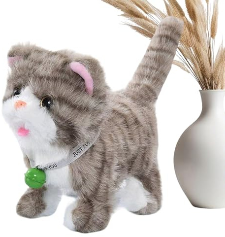 Walking Plush Cat - 18 Centimeters Interactive,Speaking Musical Kitten Electronic Pet - For Kids Boys Girls And Animal Lovers For Christmas