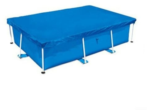Hosrivae Piscina quadrata blu con staffa di supporto, protezione solare e polvere fuori terra, installazione, diverse dimensioni (450 x 220 cm)
