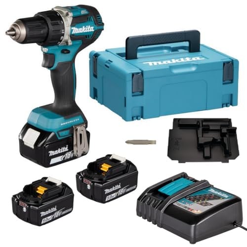 Makita DDF484RT3J Bohrmaschine, Schwarz, Blau, Silber, 2000 U/min, 1,8 kg, 2000 U/min, 1,3 cm, 3,8 cm, 54 Nm, 30 Nm, 2,5 m/s²