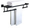 SAYAYO Double Barre Porte Serviette Mural de Salle de Bain, Support Serviette avec Étagère en Acier Inoxydable pour Cuisine Toilette, Longueur 60CM Noir Mat, EGZ8000-B
