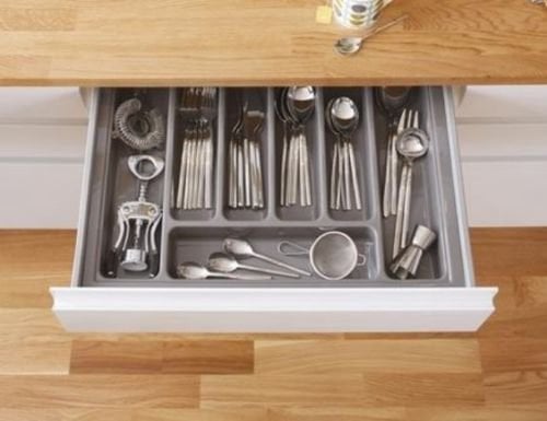 PLASTIC CUTLERY TRAY FOR KITCHEN DRAWERS (Dimensions: 420mm x 415mm)