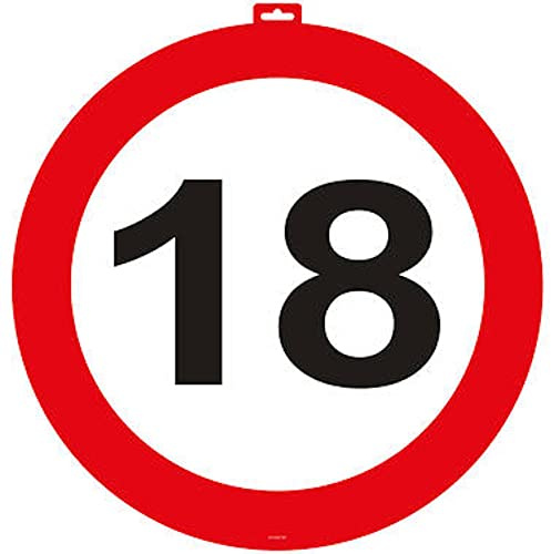 Partyzubehör 18. Geburtstag Türschild Verkehrsschild - 47cm