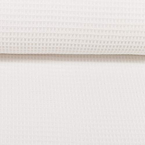 Waffelpique-Waffeldstoff-0,5m-Nelson-von-Swafing-350g-lfm-Öko-Tex-Meterware (Weiß)
