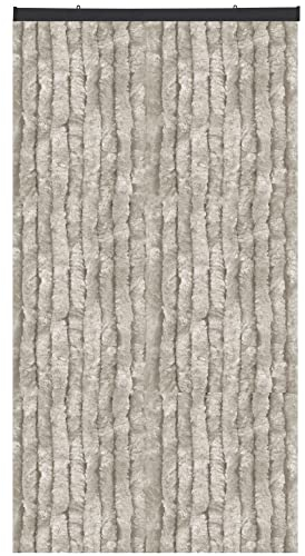Arsvita Flauschvorhang 80x200 cm in Unistreifen grau, Perfekter Insekten- und Sichtschutz für Ihre Balkon- und Terrassentür, viele Farben