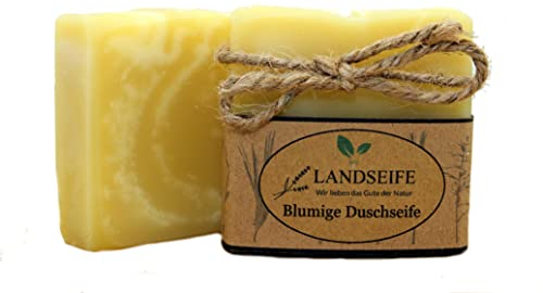 Landseife Blumige Duschseife - Handgefertigte Bio Naturseife für Haut und Haar