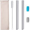 morneve Pailles réutilisables en Inox fer métal avec embouts coudés de et 12mm large 255mm Ultra Longueur pour Boba smoothies bubble tea milkshakes lait frappé perle tapioca, Argent 2pcs