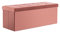 HNNHOME Samt-Bettbank, Sitzbank, Ottomane, Spielzeugtruhe mit Deckel, zusammenklappbare Aufbewahrungstruhe, für Wohnzimmer, Schlafzimmer, 110 x 40 x 40 cm, Rosa, Extragroß