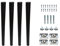 17.7’’ Wooden Tapered Cone Furniture Replacement Legs Black M8 Thread Angled Mounting Plates Protective Felt Pads Set Of 4 Legs For Sofa Cabinet Footstool Chair Bed Ottoman 45 CM