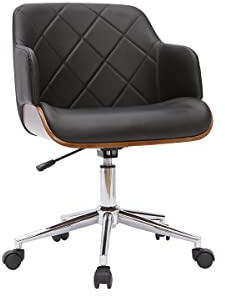 Miliboo Design-Bürostuhl schwarz und Dunkles Holz Sandro