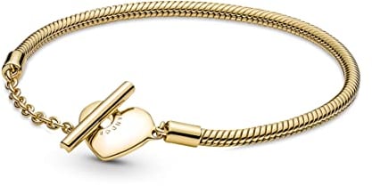 PANDORA SHINE Armband Moments Gravierbares Herz T-Verschluss, 14k gelbvergoldet 569285C00 16 cm