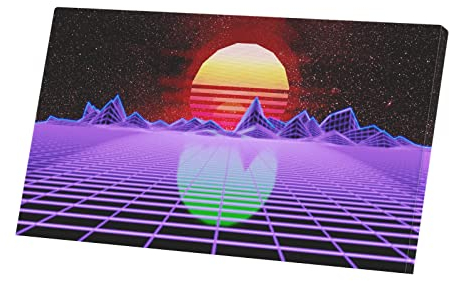 Fabulous Druck auf Leinwand SynthWave Synth Analog Retro Electro Synthese Vintage (107 cm x 60 cm)