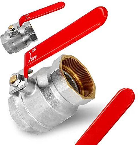 Kugelhahn 3'' IG x 3'' IG Messing DN80 mit Hebelgriff | Kugelventil Absperrventil Absperrhahn Wasserhahn mit Stahlgriff Drossel PTFE Dichtring Stopfbuchse