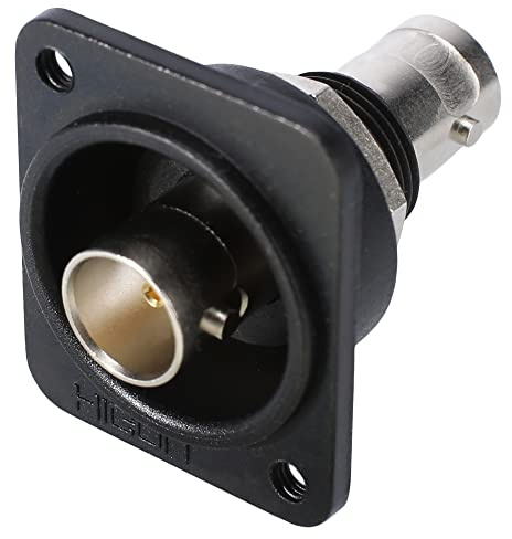 Hicon BNC 3G HD-SDI Patch- Einbaubuchse 75Ω Type D M3 Adapter 2-pol weiblich für Video Masse isoliert - BNC-FPD-HD