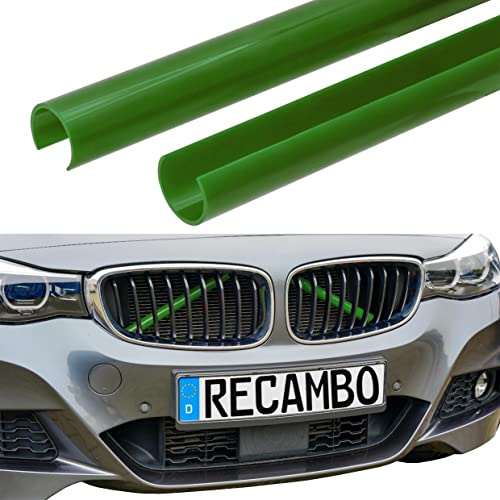 RECAMBO Kühler Grill Einsatz, Frontgrill Zierleisten Streifen, Grill V Streben | Kompatibel mit BMW 1er 2er 5er E60 E61 | F44 F52 | Grün